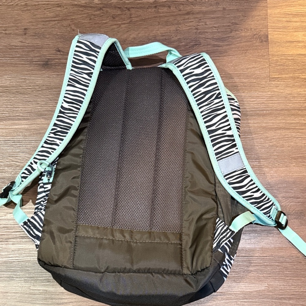 Zebra Print Backpack with Mint Accents - Picture 2 of 2
